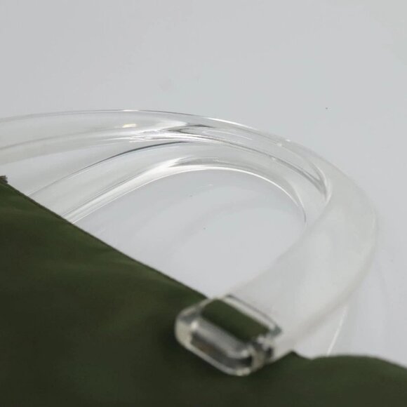 PRADA Hand Bag Nylon Plastic Khaki Silver Clear Auth bs25908 - Picture 9 of 16